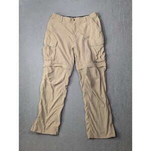 REI Convertible Cargo Pants Mens Large 32L (Meas 30) Nylon Hiking Outdoor Tan